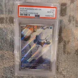 Pokemon Snover Illustration Rare Holo Me01 Mega Evolution #140 PSA 10 2025 - Image 1
