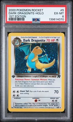 2000 POKEMON ROCKET 5 DARK DRAGONITE-HOLO 1ST EDITION - PSA 6 - Image 1