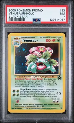 2000 POKEMON PROMO BLACK STAR 13 VENUSAUR-HOLO - PSA 7 - Image 1