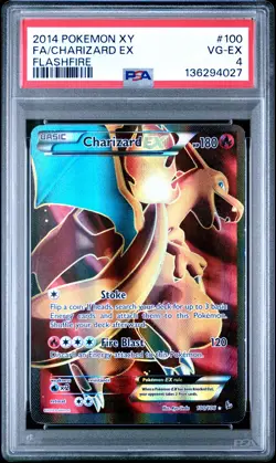 2014 POKEMON XY FLASHFIRE #100 FULL ART/CHARIZARD EX PSA 4 - Image 1