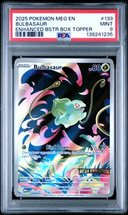 2025 POKEMON MEG EN-MEGA EVOLUTION ENHANCED BOOSTER BOX TOPPER BULBASAUR PSA 9 - Image 1