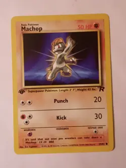Pokemon Team Rocket 1st Edition Regular Finish Machop 59/82 - Image 1