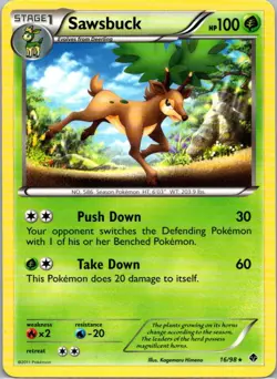 Pokemon TCG Sawsbuck 16/98 Emerging Powers LP - Image 1