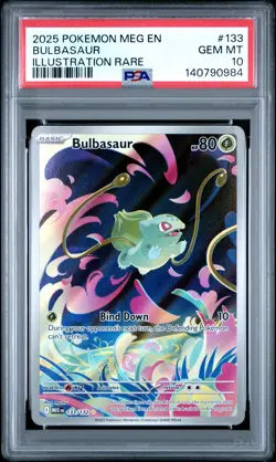 2025 POKEMON MEG EN-MEGA EVOLUTION ILLUSTRATION RARE #133 BULBASAUR PSA 10 - Image 1