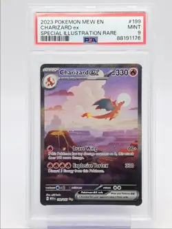 CHARIZARD EX 2023 POKEMON 151 SPECIAL ILLUSTRATION RARE A 199/165 PSA 9 Q0004 - Image 1
