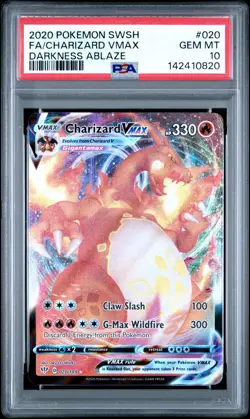 2020 POKEMON SWORD & SHIELD DARKNESS ABLAZE #020 FULL ART/CHARIZARD VMAX PSA 10 - Image 1