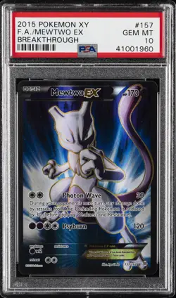 2015 POKEMON XY BREAKTHROUGH #157 FULL ART/MEWTWO EX PSA 10 - Image 1