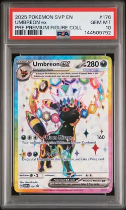 2025 POKEMON PRISMATIC EVOLUTIONS PREMIUM FIGURE COLLECTION UMBREON EX PSA 10 - Image 1