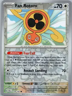 Pokemon Fan Rotom SV07: Stellar Crown 118/142 Near Mint NM Reverse Holo - Image 1