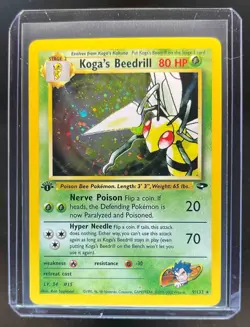 2000 Pokemon Gym Challenge 1st Edition Koga's Beedrill Holo #9/132 - Image 1