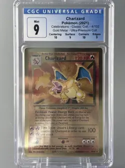 2021 POKEMON CELEBRATIONS METAL #4 CHARIZARD CGC 9 W/ Subgrades - Image 1