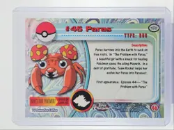 #46 PARAS 1999 TOPPS CHROME POKEMON TV BUG Q2371 - Image 2