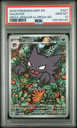 2025 POKEMON MEP EN-ME BLACK STAR PROMO #027 HAUNTER PSA 10 - Image 1