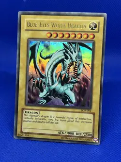 Blue Eyes White Dragon LOB-001 Ultra Rare Original Print Vintage Yugioh... - Image 1