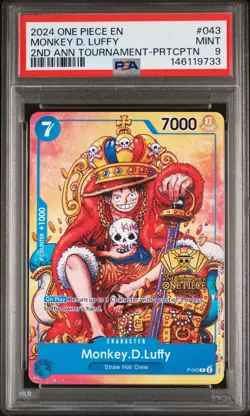 2024 ONE PIECE PROMOS 2ND ANV TOURNAMENT-PARTICIPATION MONKEY D. LUFFY PSA 9 - Image 1