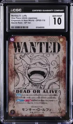 2024 ONE PIECE JPN EMPERORS ON NEW WORLD MONKEY D. LUFFY CGC 10 GEM MINT - Image 1