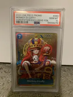 2024 ONE PIECE MONKEY D. LUFFY PSA 10 CONVENTION EXCLUSIVE-FOIL P-043 PROMO - Image 1