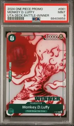 PSA 9 ONE PIECE Monkey D Luffy P-061 Uta Deck Battle Winner Promo English - Image 1