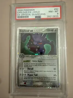 2006 Pokemon TCG Exploud EX Crystal Guardians Holo Card 92/100 Rare PSA8 - Image 1