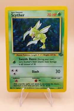 Scyther Holo Rare Jungle 10/64 Pokemon Card - WOTC 1999 B - Image 1