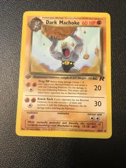 Dark Machoke 40/82 Team Rocket 1st First Edition Pokemon Card In NM Condition - Image 1
