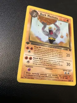 Dark Machoke 40/82 Team Rocket 1st First Edition Pokemon Card In NM Condition - Image 2