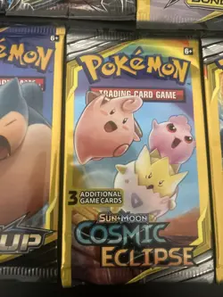 Pokemon Sun & Moon 3 Additional Cards Lot Of 7 Packs, Team Up Cosmic Eclipse - Image 4