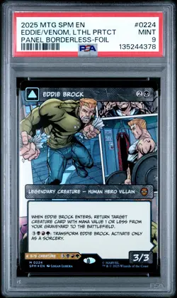 2025 MTG MARVEL'S SPIDER-MAN BORDERLESS EDDIE BROCK/VENOM LETHAL PROTECTOR PSA 9 - Image 1