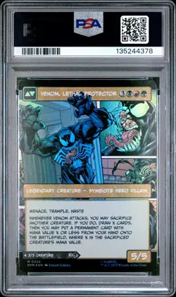 2025 MTG MARVEL'S SPIDER-MAN BORDERLESS EDDIE BROCK/VENOM LETHAL PROTECTOR PSA 9 - Image 2