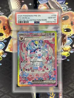 PSA 10 Sylveon ex 156 SIR Prismatic Evolutions Special Illustration Rare Pokemon - Image 1