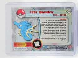 #117 SEADRA 1999 TOPPS POKEMON TV ANIMATION SERIES 1 BLUE LOGO Q2371 - Image 2