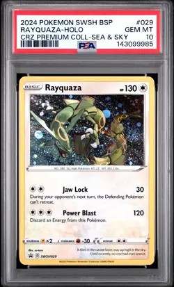 2024 POKEMON SWSH CROWN ZENITH PREMIUM COLLECTION SEA & SKY RAYQUAZA-HOLO PSA 10 - Image 1