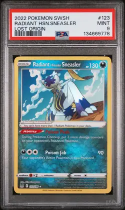 2022 POKEMON SWORD & SHIELD LOST ORIGIN #123 RADIANT HISUIAN SNEASLER PSA 9 - Image 1