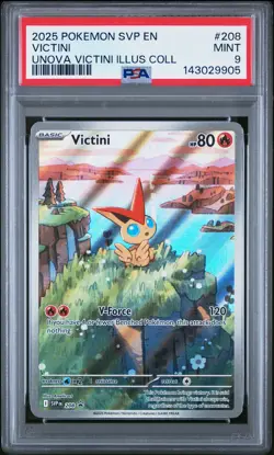 2025 POKEMON SVP EN-SV BLACK STAR PROMO #208 VICTINI PSA 9 - Image 1