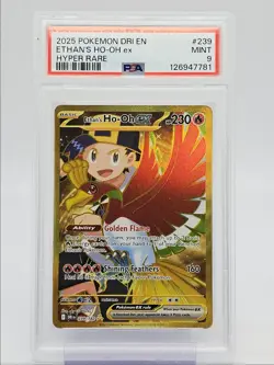 ETHAN'S HO-OH EX 2025 POKEMON DESTINED RIVALS HYPER RARE 239/182 PSA 9 Q0004 - Image 1