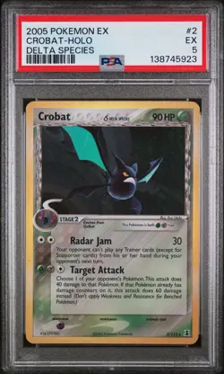 2005 POKEMON EX DELTA SPECIES #2 CROBAT-HOLO PSA 5 - Image 1