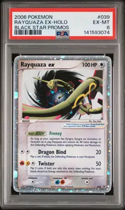 2006 POKEMON BLACK STAR PROMOS #039 RAYQUAZA EX-HOLO PSA 6 - Image 1