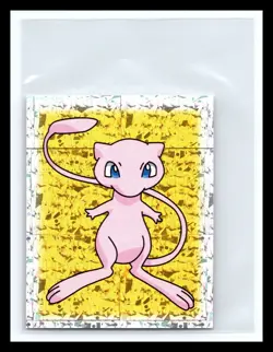 💥 Mew Merlin Pokemon 1999 Vintage Album Sticker Silver Prism Holo # S25 - Image 1