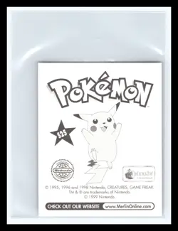 💥 Mew Merlin Pokemon 1999 Vintage Album Sticker Silver Prism Holo # S25 - Image 2