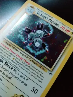 Pokemon Lt. Surge's Magneton 008/132 Unlimited Edition Holo Gym Heroes - Image 2