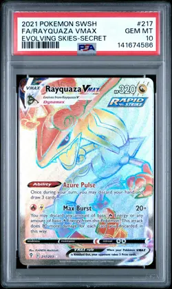 2021 POKEMON SWORD & SHIELD EVOLVING SKIES SECRET FULL ART/RAYQUAZA VMAX PSA 10 - Image 1