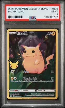 2021 POKEMON CELEBRATIONS #005 FULL ART/PIKACHU PSA 9 - Image 1