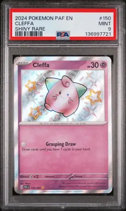 2024 POKEMON PAF EN-PALDEAN FATES SHINY RARE #150 CLEFFA PSA 9 - Image 1