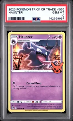 2023 POKEMON TRICK OR TRADE #065 HAUNTER PSA 10 - Image 1