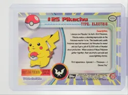 #25 PIKACHU 1999 TOPPS POKEMON TV ANIMATION SERIES 1 Q2371 - Image 2