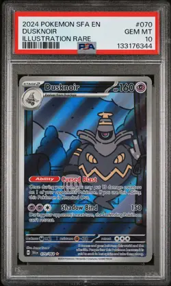 2024 POKEMON SFA EN-SHROUDED FABLE ILLUSTRATION RARE #070 DUSKNOIR PSA 10 - Image 1