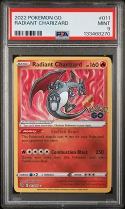 2022 POKEMON GO #011 RADIANT CHARIZARD PSA 9 - Image 1