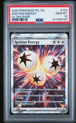 2025 POKEMON PFL EN-PHANTASMAL FLAMES ULTRA RARE #124 IGNITION ENERGY PSA 10 - Image 1