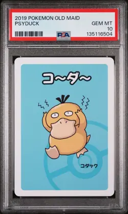 2019 POKEMON OLD MAID PSYDUCK PSA 10 - Image 1