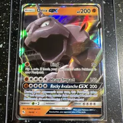 2019 Pokemon TCG Sun & Moon Hidden Fates Onix GX Ultra Rare Holo 36/68 C21 - Image 1